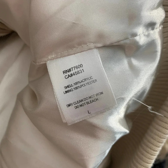 Chaser Faux Fur Lamby‎ Bomber Jacket in Cream - Picture 12 of 12